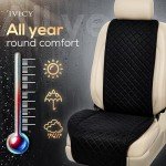 IVICY Black Linen Non-Slip Car Seat Cover