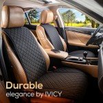 IVICY Black Linen Non-Slip Car Seat Cover