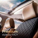 IVICY Black Linen Non-Slip Car Seat Cover