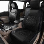 Luxury Black PU Leather Car Seat Covers - 2 PCS