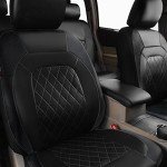 Luxury Black PU Leather Car Seat Covers - 2 PCS