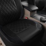 Luxury Black PU Leather Car Seat Covers - 2 PCS