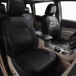 Luxury Black PU Leather Car Seat Covers - 2 PCS