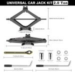 IMAYCC 2 Ton Car Scissor Jack Kit