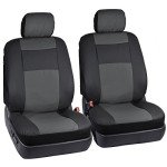 BDK Black & Charcoal Synthetic Leather Seat Covers