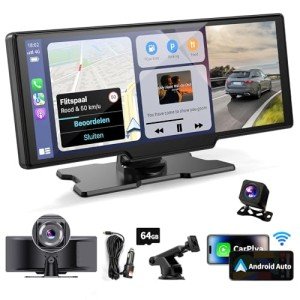 Wireless Carplay Screen with Dash Cam & GPS