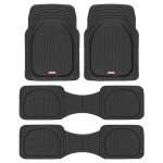 FlexTough Black Rubber Floor Mats for Vehicles