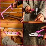 Pink Tool Kit Box with Cordless Drill Set