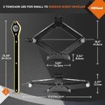 Compact 2 Ton Steel Scissor Car Jack Kit