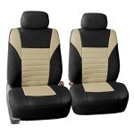 Beige 3D Air Mesh Car Seat Covers - Front Only