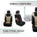 Beige 3D Air Mesh Car Seat Covers - Front Only