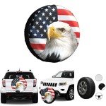 Bald Eagle American Flag Spare Tire Cover 15