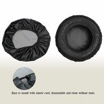 Universal Thick Leather Spare Tire Cover, Black