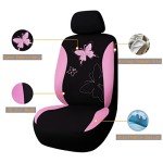 Pink Lace Butterfly Car Seat Covers - Full Set
