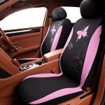 Pink Lace Butterfly Car Seat Covers - Full Set
