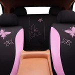 Pink Lace Butterfly Car Seat Covers - Full Set