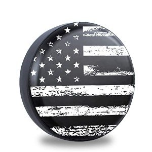 Vintage American Flag Spare Tire Cover for Jeep