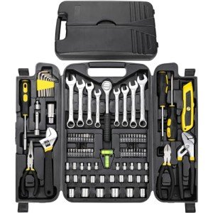 95-Piece Portable Mechanics Tool Set in Yellow