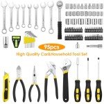 95-Piece Portable Mechanics Tool Set in Yellow