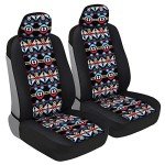 BDK Aztec Pattern Front Seat Covers, 2-Pack