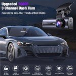3-Channel 4K WiFi Dash Cam with 64GB Card