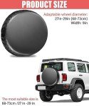 Black PVC Leather Spare Tire Cover for Vehicles