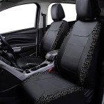 Leopard Gray Black Carbon Fiber Seat Covers - 8PCS