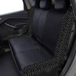 Leopard Gray Black Carbon Fiber Seat Covers - 8PCS
