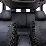 Leopard Gray Black Carbon Fiber Seat Covers - 8PCS