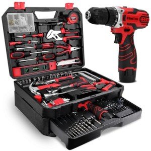 276-Piece Tool Set with Cordless Drill and Case