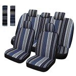 Striped Baja Saddle Blanket Car Seat Covers Set