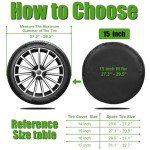 15" Soft PU Leather Spare Tire Cover - Black