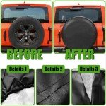 15" Soft PU Leather Spare Tire Cover - Black