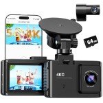 4K Dual Channel Dash Cam with WiFi & 64GB Card