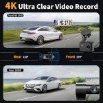 4K Dual Channel Dash Cam with WiFi & 64GB Card