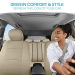 Solid Beige Full Set Car Seat Covers