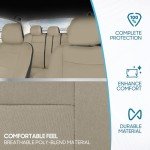 Solid Beige Full Set Car Seat Covers