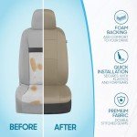 Solid Beige Full Set Car Seat Covers