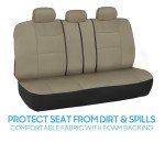 Solid Beige Full Set Car Seat Covers