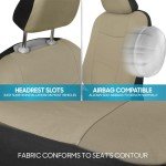 Solid Beige Full Set Car Seat Covers