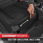 Motor Trend Faux Leather Seat Covers - 2-Pack Black