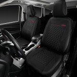 Quilted Leather Seat Covers for Front Seats - Black