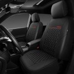 Quilted Leather Seat Covers for Front Seats - Black