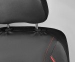 Universal Piping Leather Front Seat Covers - Black/Red