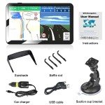 Car GPS Navigation 7 Inch Truck GPS System, 2025 Touch Screen Vehicle GPS Commercial Trucker GPS Navigation Speeding Warning, Voice Navigation, POI, Free Lifetime Update of World Maps