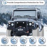 OutdoorLines Waterproof Spare Tire Covers Set of 4, UV-Proof Wheel Covers Windproof Tire Protector for RV, Jeep, Trailers, Camper, Van and Truck, Universal Fits Diameters 24"-26", Gray
