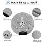 OutdoorLines Waterproof Spare Tire Covers Set of 4, UV-Proof Wheel Covers Windproof Tire Protector for RV, Jeep, Trailers, Camper, Van and Truck, Universal Fits Diameters 24"-26", Gray