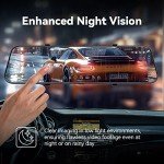 Pelsee P12 Pro 4K Mirror Dash Cam, 12'' Rear View Mirror Camera Smart Driving Assistant w/ADAS and BSD,2160P Front and Rear Camera,Voice Control,Night Vision,Parking Monitoring,32GB Memory Card