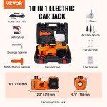 VEVOR Electric Car Jack, 5 Ton/11023 LBS Hydraulic Jack Lift with Built-in Inflatable Pump and LED Light, Portable Car Jack for SUV MPV Sedan Truck Change Tires Garage Repair