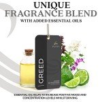 Greed Disposable Card Freshener for Men | Car Scents Air Freshener with Greed Fragrance | Strong Car Perfume Air Freshener with Odour Eliminating Technology | Greed by Perfa